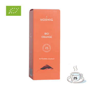 757669 J. Hornig Bio Früchtetee BLUTORANGE, Pyramidenbeutel im Kuvert, 25 Teebeutel